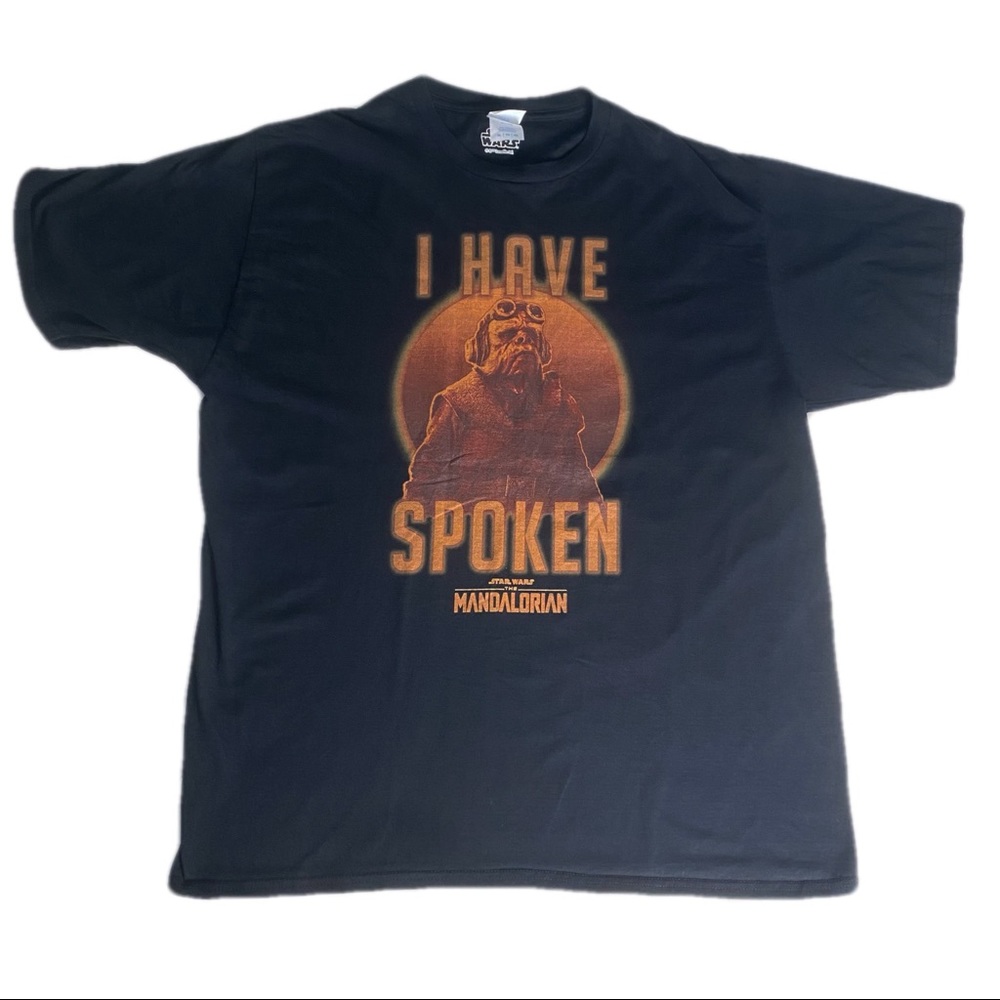 Mens Black Star Wars Mandalorian I Have Spoken Baby Yoda Graphic t-shirt XL